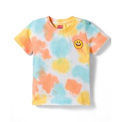 Babyhug 100% Cotton Knit Half Sleeves Smile Printed Co-Ords T-Shirt & Shorts Set - Multicolour