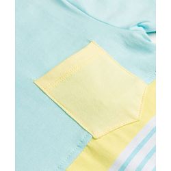 Babyhug Single Jersey Knit Half Sleeves Cut & Sew Striped T-Shirt & Shorts Set - Yellow