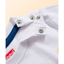 Babyhug Single Jersey Knit Half Sleeves T-Shirt & Shorts Set with Happy Days Print - Navy Blue