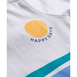 Babyhug Single Jersey Knit Half Sleeves T-Shirt & Shorts Set with Happy Days Print - Navy Blue