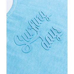 Babyhug Single Jersey Knit Sleeveless T-Shirt & Shorts Set with Beach Theme Print - Blue