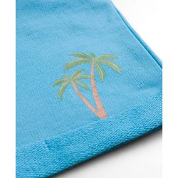 Babyhug Single Jersey Knit Sleeveless T-Shirt & Shorts Set with Beach Theme Print - Blue