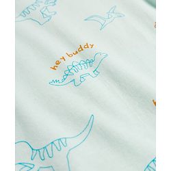 Babyhug Cotton Knit Half Sleeves T-Shirt & Pajama Night Suits with Dino Print - Blue