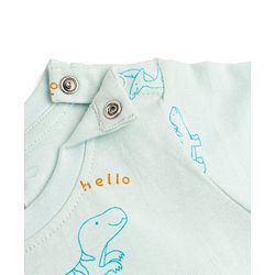 Babyhug Cotton Knit Half Sleeves T-Shirt & Pajama Night Suits with Dino Print - Blue