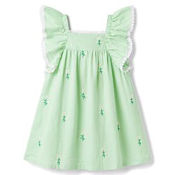 Babyhug Cotton Woven One Piece Dresses/Frocks Embroidered Green 3-6 Months