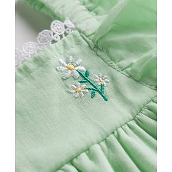 Babyhug Cotton Woven One Piece Dresses/Frocks Embroidered Green 3-6 Months