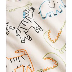 Babyhug Cotton Knit Full Sleeves T-Shirt & Pyjama Co-ord Night Suit with Animal Print - Brown