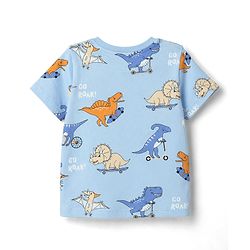 Babyhug Cotton Knit Half Sleeves Dino Printed Co-Ords T-Shirt & Pyjama Night Suit - Blue