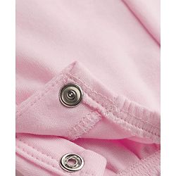 Babyhug Single Jersey Knit Dungaree & Half Sleeves Inner Tee with Bunny Patch - White & Pink