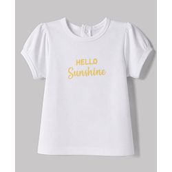 Babyhug Single Jersey Knit Half Sleeves T-Shirt & Striped  Dungaree With Smiley Face Embroidery  - Yellow