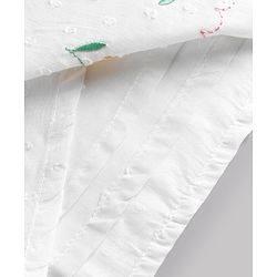 Babyhug Cotton Woven Sleeveless Floral Embroidered Frock - White