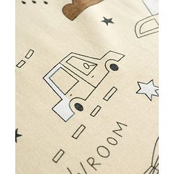 Babyhug Cotton Knit Half Sleeves Co-Ord T-Shirt & Shorts Night Suit With Car Print - Brown & Beige