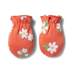 Babyhug 100% Cotton Knit Mittens & Booties with Floral Print - Multicolor