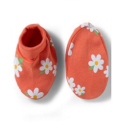 Babyhug 100% Cotton Knit Mittens & Booties with Floral Print - Multicolor