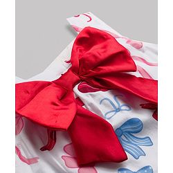 Babyhug 100% Cotton Woven Sleeveless Top With Bow Print & Applique - Multicolor