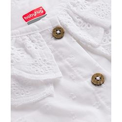 Babyhug Cotton Woven Sleeveless Top with Schiffli Detailing White 12-18 Months