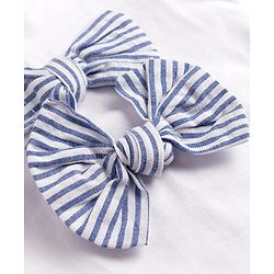 Babyhug 100% Cotton Knit Half Sleeves Top With Bow Applique - White