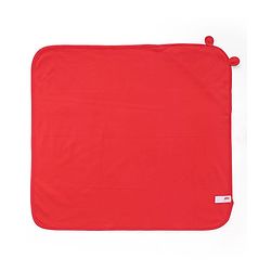 Babyhug Interlock Knit Hooded Towel with Animal Embroidery L 76 x B 76 cm - Red