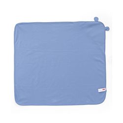 Babyhug Interlock Knit Hooded Towel with Animal Embroidery L 76 x B 76 cm - Blue