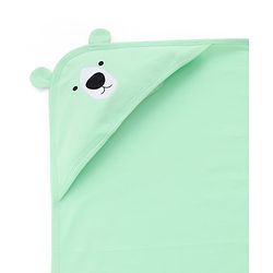 Babyhug Interlock Knit Hooded Towel with Animal Embroidery L 76 x B 76 cm - Sea green