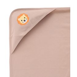 Babyhug Interlock Knit Hooded Towel with Animal Embroidery L 76 x B 76 cm - Brown
