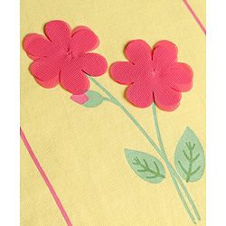 Babyhug Cotton Knit Half Sleeves Top With Floral Applique - Yellow
