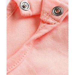 Babyhug 100% Cotton Single Jersey Knit Frill Sleeves Top & Shorts Set With Floral Print - Pink & Green