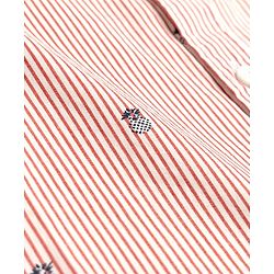Babyhug Cotton Woven Half Sleeves Striped Shirt with Pineapple Print - Red