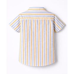 Babyhug Cotton Woven Half Sleeves Striped Shirt - Multicolor