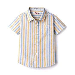 Babyhug Cotton Woven Half Sleeves Striped Shirt - Multicolor
