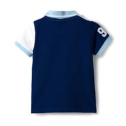 Babyhug 100% Cotton Knit Half Sleeves Cut N Sew Polo T-Shirt With Embroidery - Multicolour