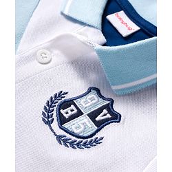 Babyhug 100% Cotton Knit Half Sleeves Cut N Sew Polo T-Shirt With Embroidery - Multicolour