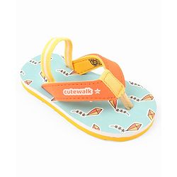 Cute Walk by Babyhug Kite Printed Flip Flops with Back Strap - Light Blue