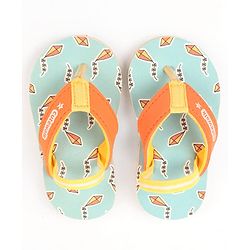 Cute Walk by Babyhug Kite Printed Flip Flops with Back Strap - Light Blue