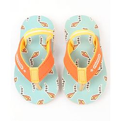 Cute Walk by Babyhug Kite Printed Flip Flops with Back Strap - Light Blue