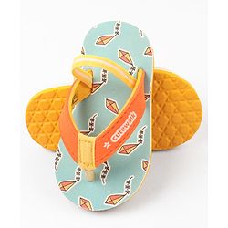 Cute Walk by Babyhug Kite Printed Flip Flops with Back Strap - Light Blue