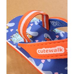 Cute Walk by Babyhug Back Strap Closure Flip Flops with Animal Print - Blue