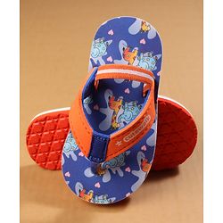 Cute Walk by Babyhug Back Strap Closure Flip Flops with Animal Print - Blue