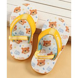 Cute Walk by Babyhug Back Strap Animal Printed Flip Flop - White & Orange