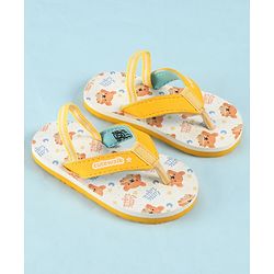Cute Walk by Babyhug Back Strap Animal Printed Flip Flop - White & Orange