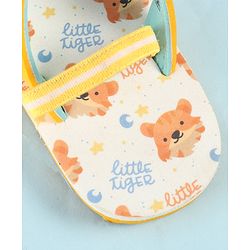 Cute Walk by Babyhug Back Strap Animal Printed Flip Flop - White & Orange