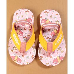Cute Walk by Babyhug Back Strap Closure Flip Flops with Butterfly Print - Pink