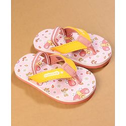 Cute Walk by Babyhug Back Strap Closure Flip Flops with Butterfly Print - Pink