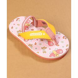 Cute Walk by Babyhug Back Strap Closure Flip Flops with Butterfly Print - Pink