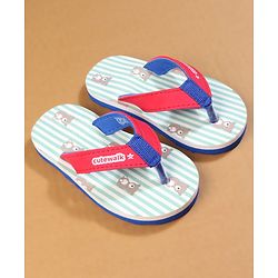 Cute Walk by Babyhug Flip Flops with Teddy Print - Red