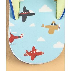 Cute Walk by Babyhug Slip On Aeroplane Printed Flip Flops - Blue