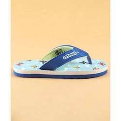 Cute Walk by Babyhug Slip On Aeroplane Printed Flip Flops - Blue