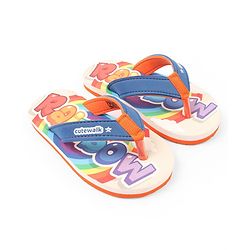 Cute Walk by Babyhug Text Printed Slip On Flip Flops -Orange