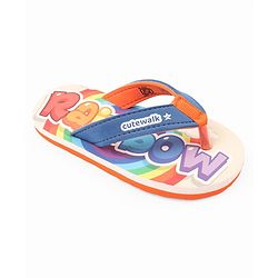 Cute Walk by Babyhug Text Printed Slip On Flip Flops -Orange