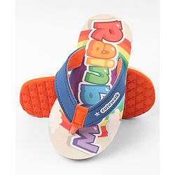 Cute Walk by Babyhug Text Printed Slip On Flip Flops -Orange